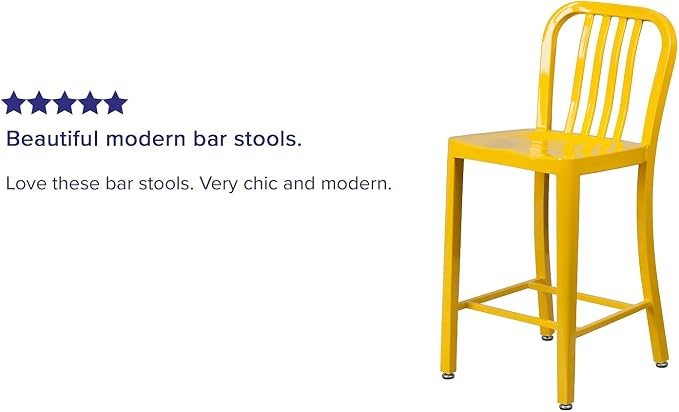 Flash Furniture Commercial Grade 24" High Yellow Metal Indoor-Outdoor Counter - Image 6