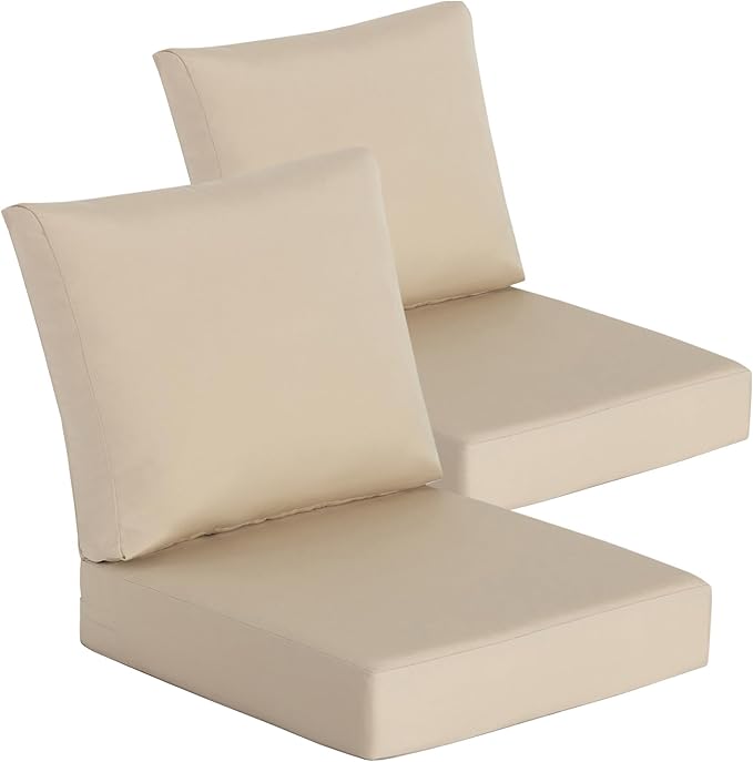 Goodgoods 24 x 24 Sunbrella Outdoor Patio Deep Seat Cushions 2-Pack, by Goodgoods