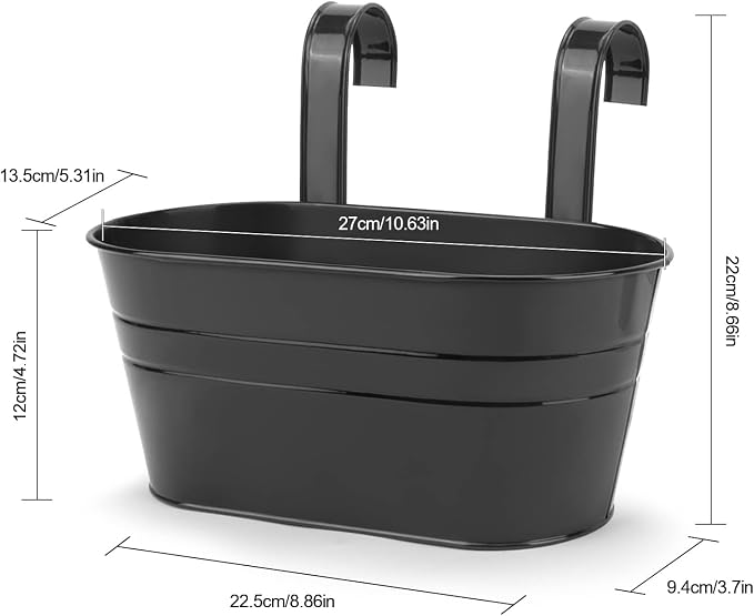 OGIMA 8pcs Hanging Planters Flower Pots, Metal Iron Wall Planter Indoor/Outdoor - Image 3