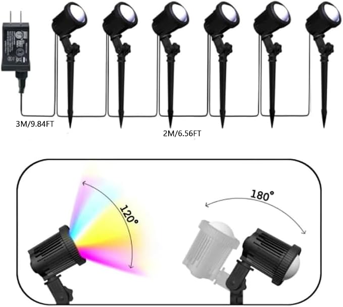 Smart Landscape Spotlights, Low Voltage IP67 Waterproof Outdoor Spot Lights - Image 6