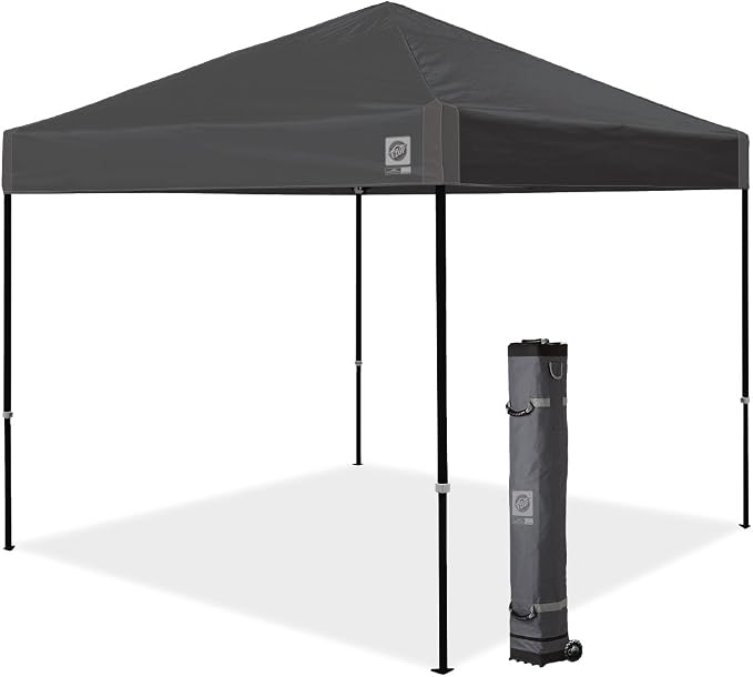 E-Z UP Ambassador Instant Pop Up Canopy Tent, Roller Bag and 4 Piece Spike Set by InternationalE-ZUPInc