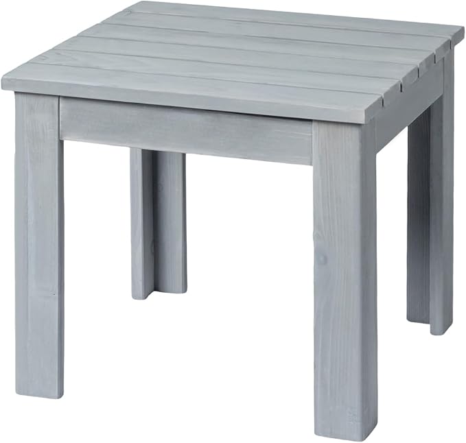 VINGLI Outdoor Wooden Side Table, Square Patio Side Table, Small Outdoor Table by VINGLI