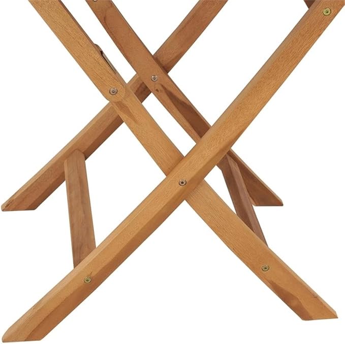 BOWERY HILL Foldable Teak Wood Dining Table, 33.5 x 33.5 x 29.9 in, Sandblasted - Image 8