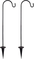 2 Pack Adjustable Shepherd Hooks, 26.77 Inch Stainless Steel Garden Stakes by CALIDAKA