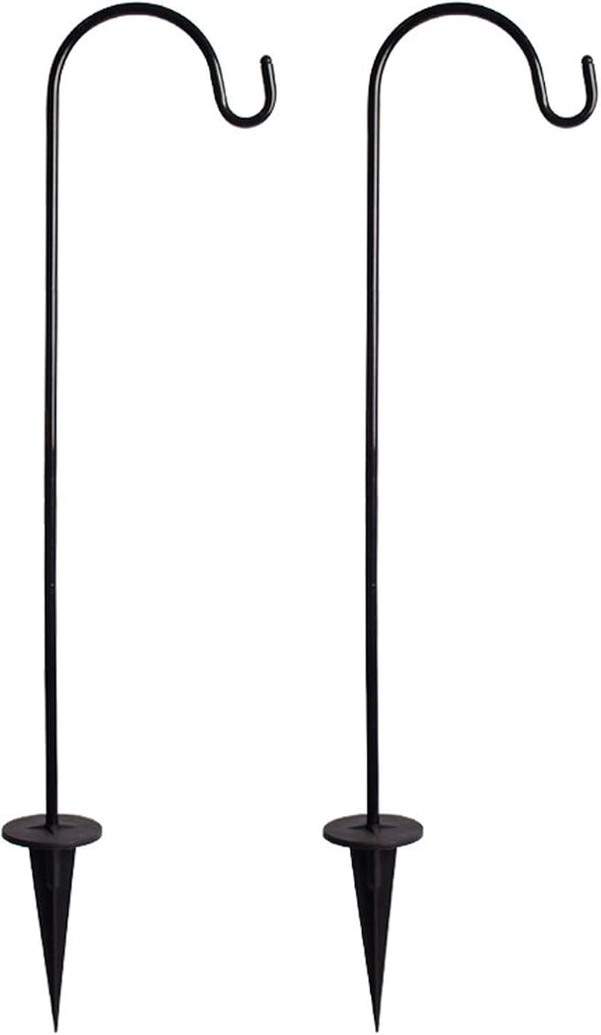 2 Pack Adjustable Shepherd Hooks, 26.77 Inch Stainless Steel Garden Stakes by CALIDAKA