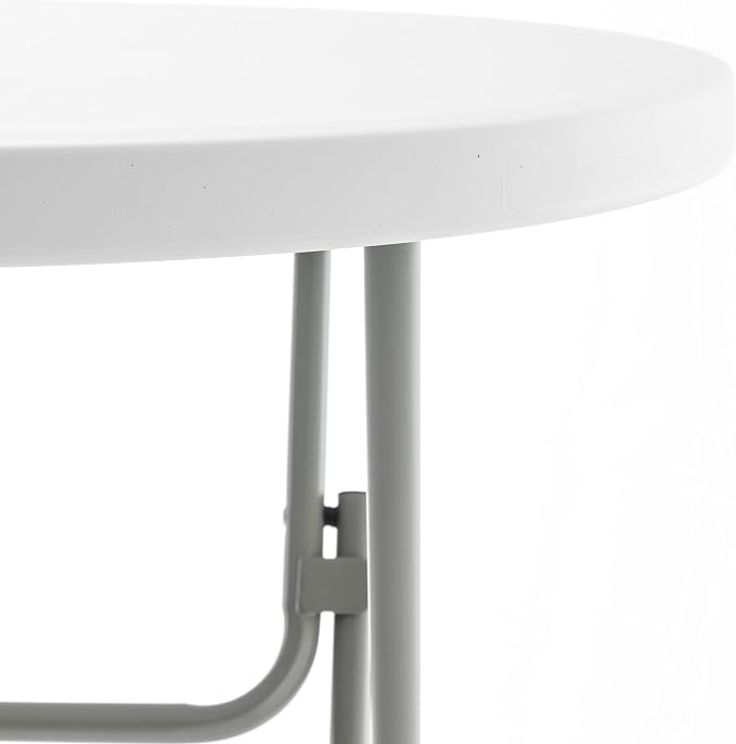 BTExpert 32" Round 43" Bar Height White Granite Plastic Folding Table Portable - Image 3