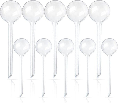 10 Pcs Clear Plant Watering Globes, Plastic Self-Watering Bulbs, Flower by -PlantWateringGlobes-
