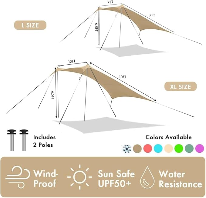 Beach Canopy Windproof Design, Sun Shelter UPF50+ Portable Family Tent - Image 4