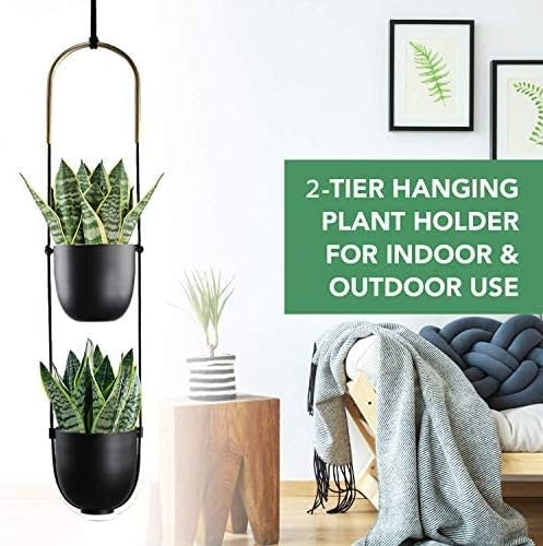Modern Metal Hanging Planter for Indoor Outdoor Plants - Image 6