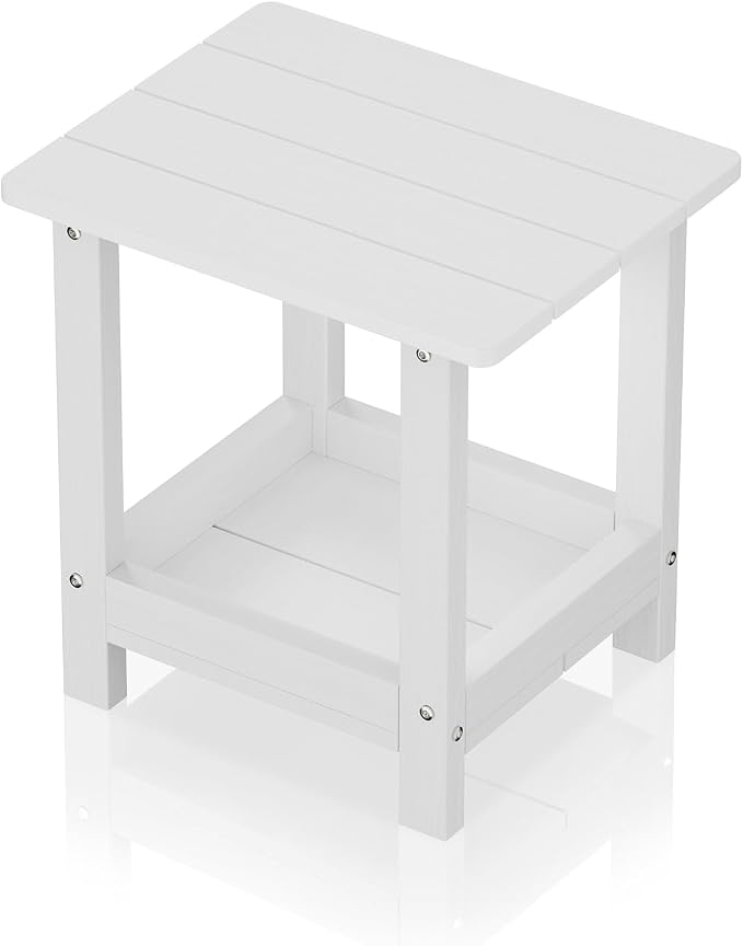Outdoor Side Table with 2 Layers Storage Small Adirondack Square Side Tables by Unknown