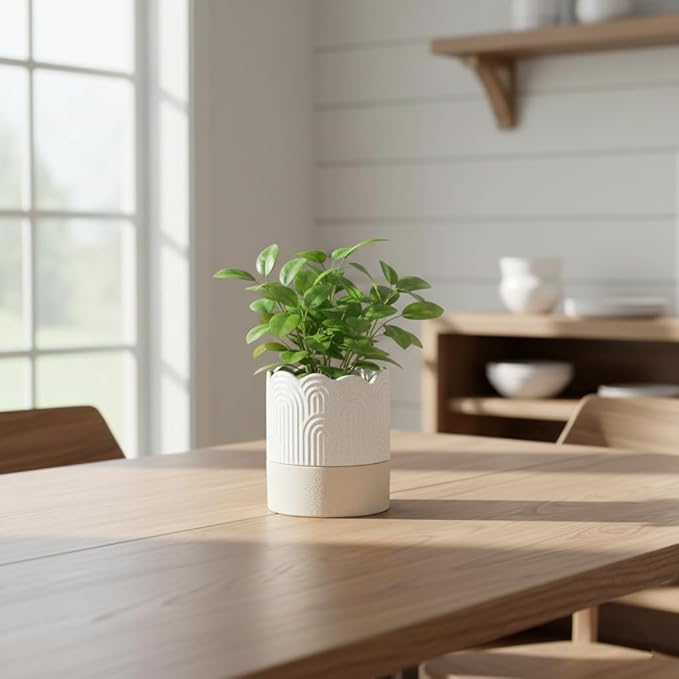 Nihow Self Watering Plant Pot: 4.5 Inch Ceramic Planter - Image 5