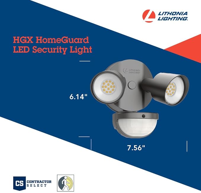 Lithonia Lighting HomeGuard 2-Light LED Outdoor Flood Lights, Motion Sensor - Image 4