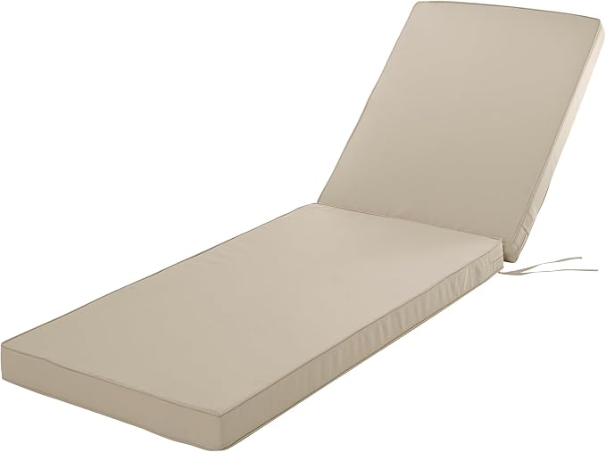 Chaise Lounge Cushion for Outdoor Furniture, Waterproof Fade and Tear Resistant by COMCAVER