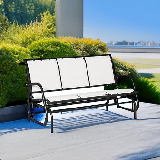 Outsunny 3-Person Patio Glider Bench, Outdoor Porch Glider Swing - Image 6