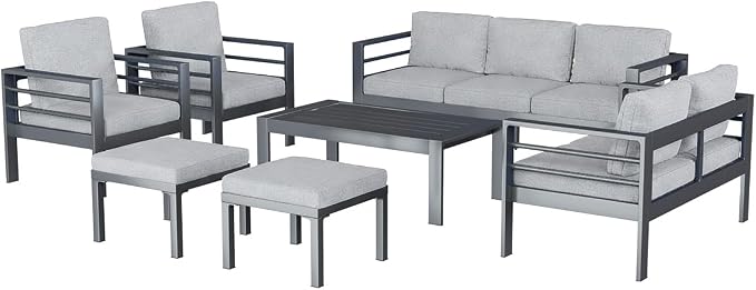 AECOJOY Aluminum Patio Furniture Set, 9 Seats Modern Outdoor Furniture - Image 7