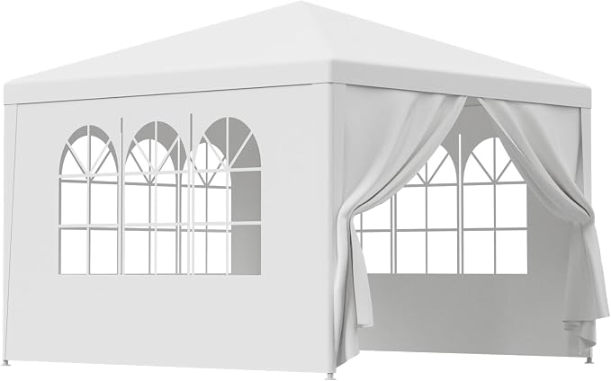 Smartxchoices 10' X 10' Outdoor White Waterproof Gazebo Canopy Tent by Smartxchoices