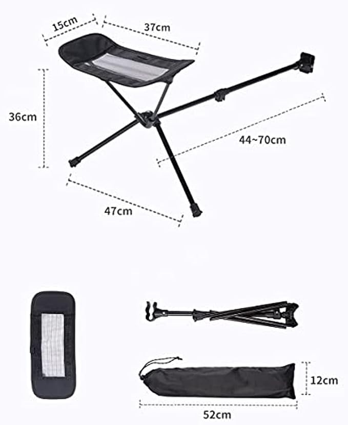 Universal Camping Chair Foot Rest Ottoman Folding Attachable Leg Rest Recliner - Image 3