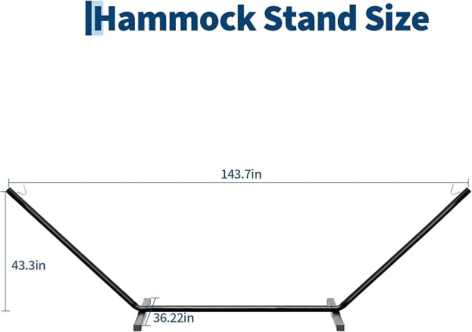 12 FT Outdoor Hammock Stand Heavy Duty Steel, Portable 2 Person Hammock Frame - Image 3