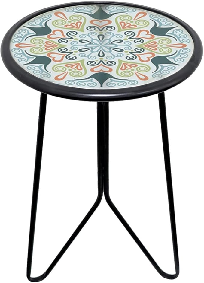 LIFFY Patio Side Table, Indoor Round Accent End Table by LiffyArt