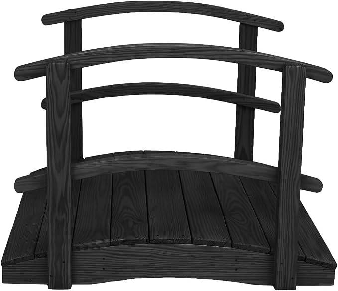 4 FT Black Amish Made Garden Bridge - Image 5