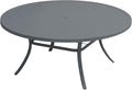 Patio Dining Table for 8-10, Round Metal Outdoor Table by VOXBIN