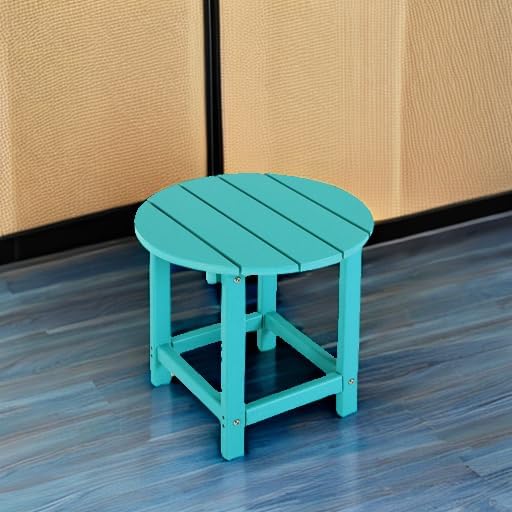 LZRS Round Adirondack Patio Side Table End Table, Outdoor Side Tables - Image 5