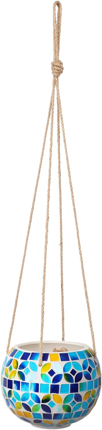 Ceramic Hanging Planter Mosaic Hanging Flower Pot Small Plant Pot - Image 8