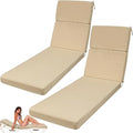 2 Pcs Indoor Outdoor Chaise Lounge Cushions Sponge Bench Outdoor Furniture by SmoothNovelty