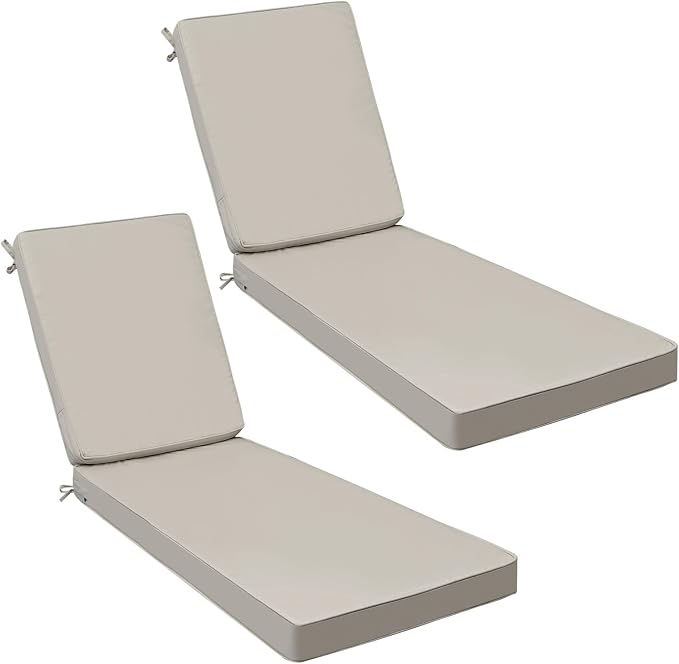 AAAAAcessories Outdoor Chaise Lounge Cushions, Fade-Resistant, Waterproof Patio by AAAAAcessories