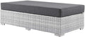 Modway Convene Wicker Rattan Outdoor Patio Rectangular Ottoman in Light Gray by Modway