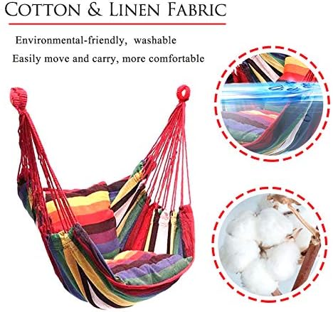 Hommtina Hammock Chair Hanging Rope Swing, Max 300 Lbs Hanging Chair - Image 4