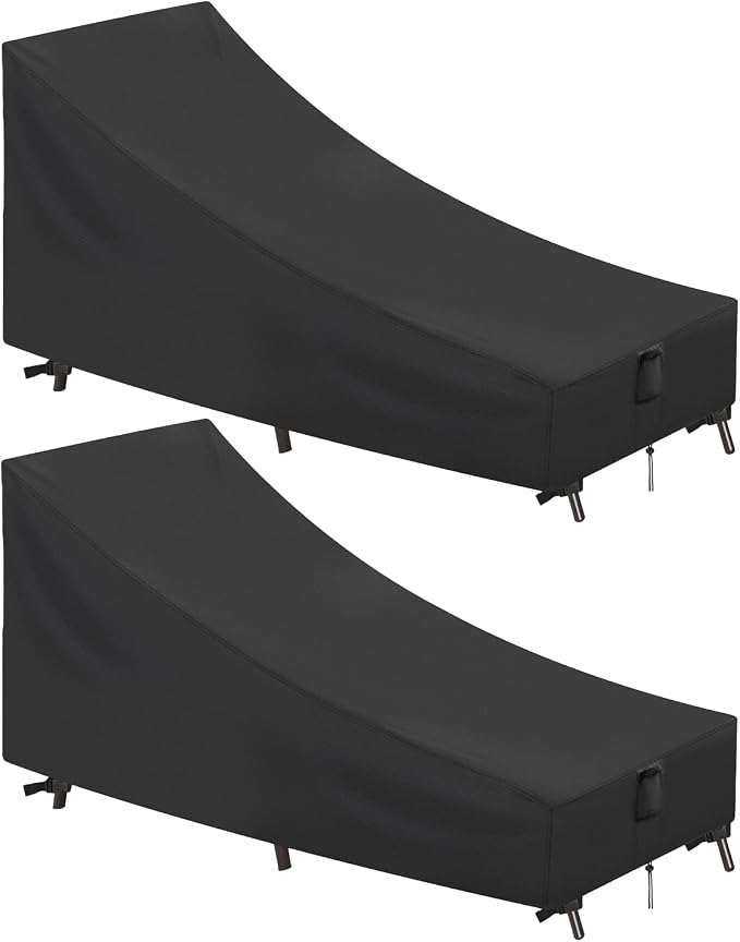 Outdoor Patio Chaise Lounge Covers, 2 Pack Waterproof Lounge Chair Covers by Hiticover