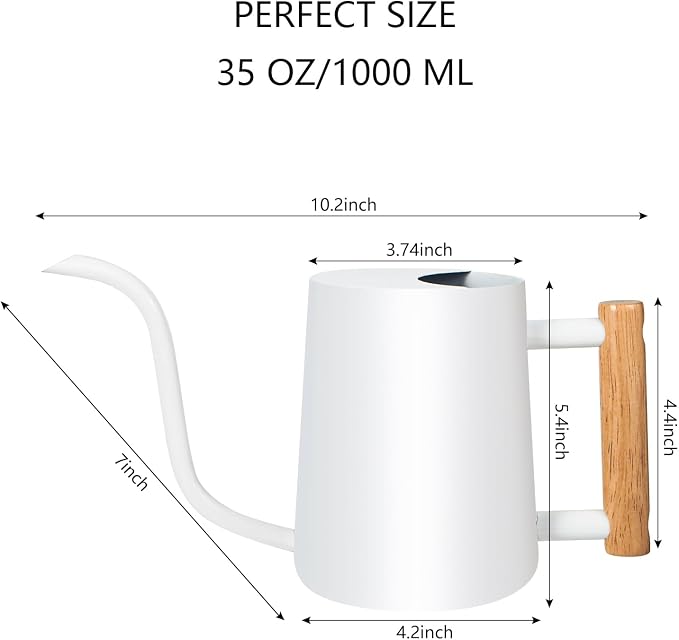 Watering Can Indoor Plants, 35oz Small Stainless Steel Metal Watering Can - Image 7