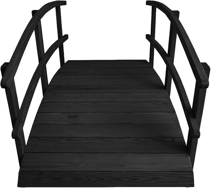 6 FT Black Amish Made Garden Bridge - Image 6