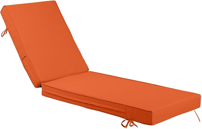 Outdoor Chaise Lounge Cushion, 4 Inch Thick Waterproof Fade Resistant Patio by SXIORMHJ