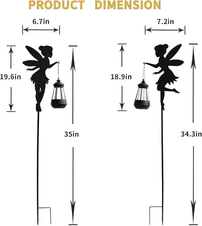Solar Fairy Garden Stake Decorative Lantern Outdoor Waterproof, Outdoor Garden - Image 3