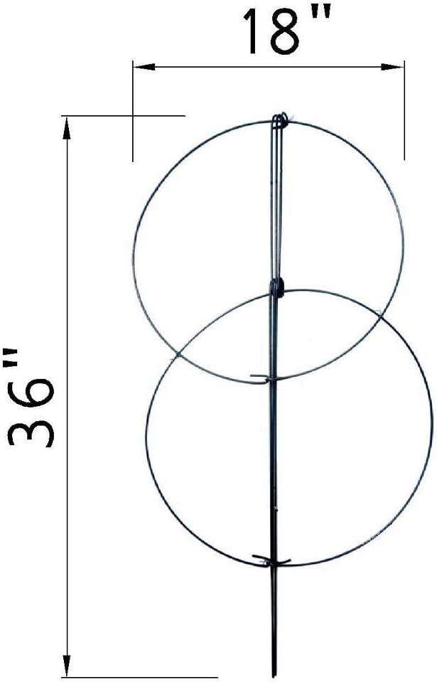 MTB Supply 10 Pack 36" x 18" Peony Double Ring Plant Support, Plant Support - Image 2