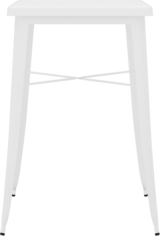 Pemberly Row 28" Square Metal Bar Table, Galvanized Steel, Indoor/Outdoor Use - Image 7