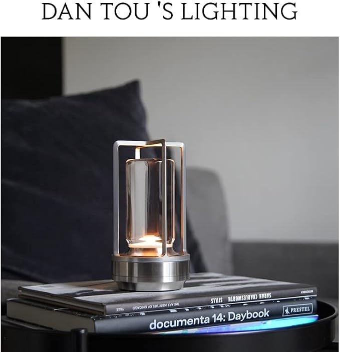 Portable Metal Table Lamp for Indoor/Outdoor, Rechargeable Cordless LED Lamp - Image 4