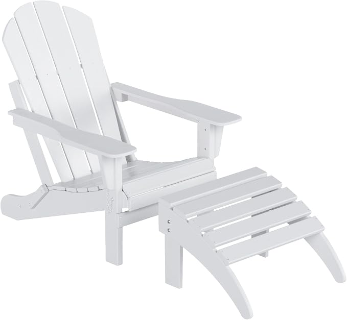 WO Home Furniture Adirondack Ottoman Outdoor Patio Footrest 13.5" Inch Folding - Image 10