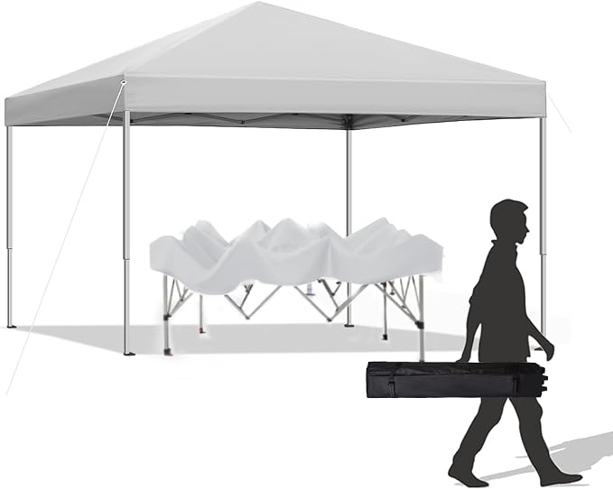 10x10 ft Pop Up Canopy Tent, Easy Up Instant Outdoor Canopy, Straight Legs by SAILARYPatioFurniture