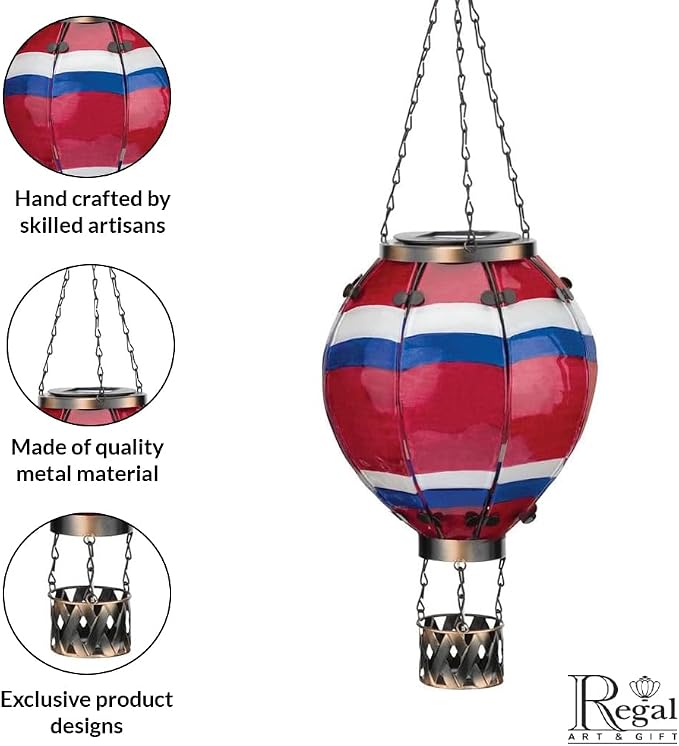 Regal Art & Gift Hot Air Balloon Solar Lantern – Hanging Solar-Powered LED - Image 4
