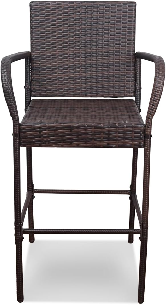 Sundale Outdoor Wicker Bar Stool Set of 6, Patio Counter Height Pub Chair - Image 8
