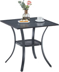 VICLLAX Small Patio Dining Table, No Umbrella Hole by HOME