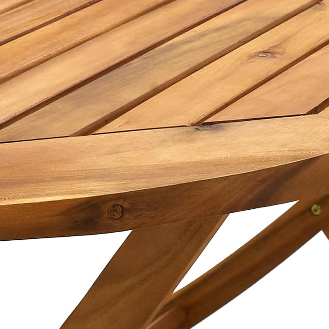 vidaXL Solid Acacia Wood Folding Patio Table - Image 4