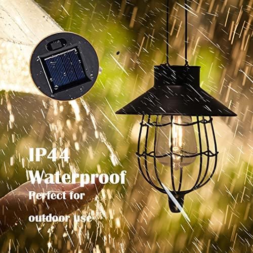 YAKii 2 Pack Solar Lantern Hanging Waterproof Outdoor Metal Solar Lamp - Image 5