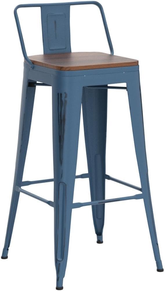 Alunaune 26" Metal Bar Stools Set of 4 Counter Height Barstools, Industrial - Image 5