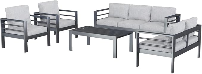 AECOJOY Aluminum Patio Furniture Set, 7 Seats Modern Outdoor Furniture - Image 7
