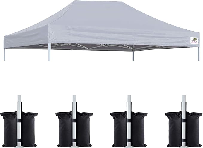 Eurmax USA Pop Up Canopy Top Gazebo Tent Cover Replacement Top Only, Bonus 4PC by Eurmax