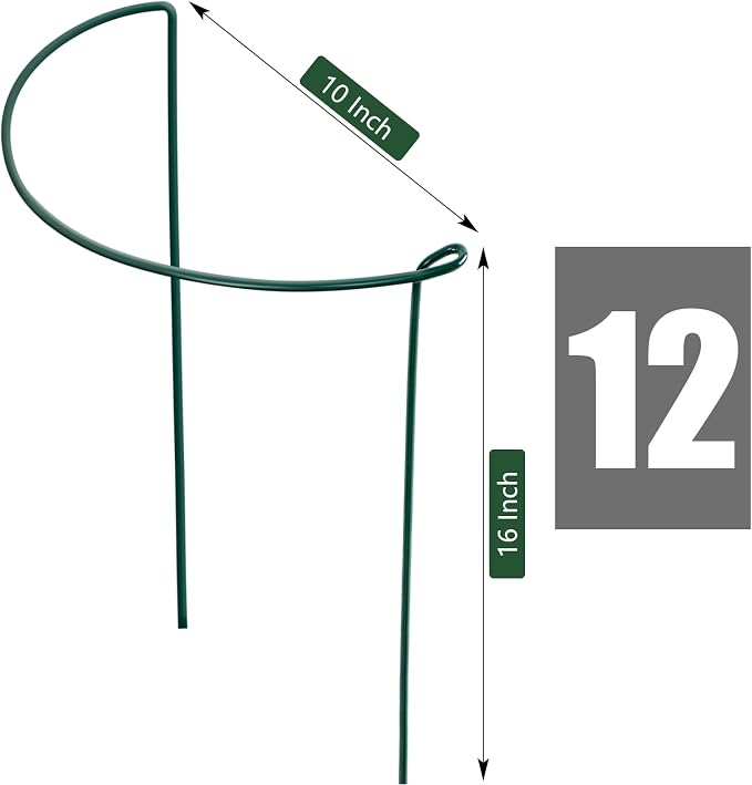 FEED GARDEN 12 Pack Plant Support Stakes, Peony Cages and Supports, Metal - Image 2